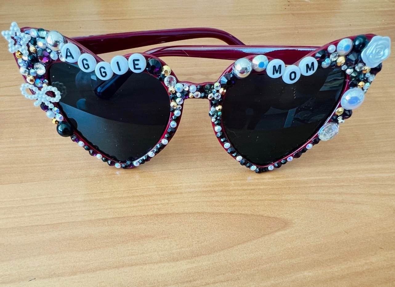 TEXAS A&M Rhinestone Bedazzled AGGIE Sunglasses