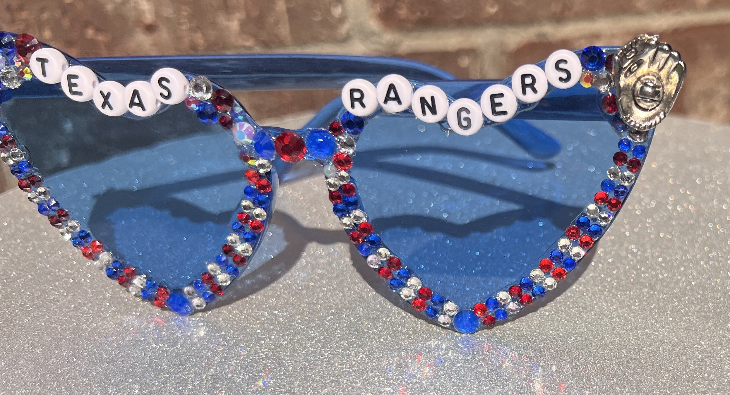 Custom Texas Rangers Rhinestone Sunglasses